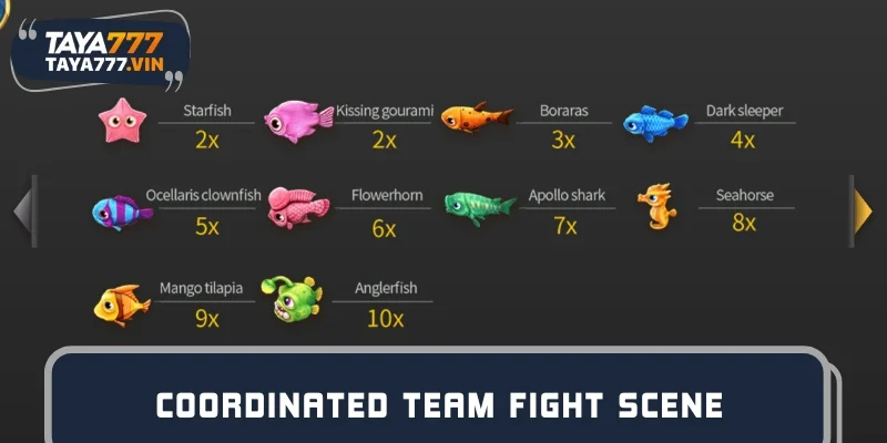 Coordinated team fight scene