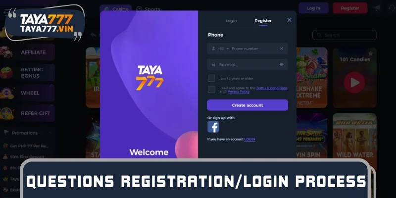 Questions registration/login process