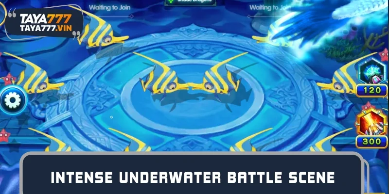 Intense underwater battle scene featuring dragons 