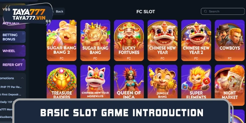 Basic slot game introduction