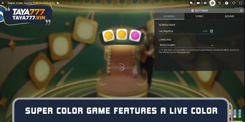 Super Color Game features a vibrant live color board