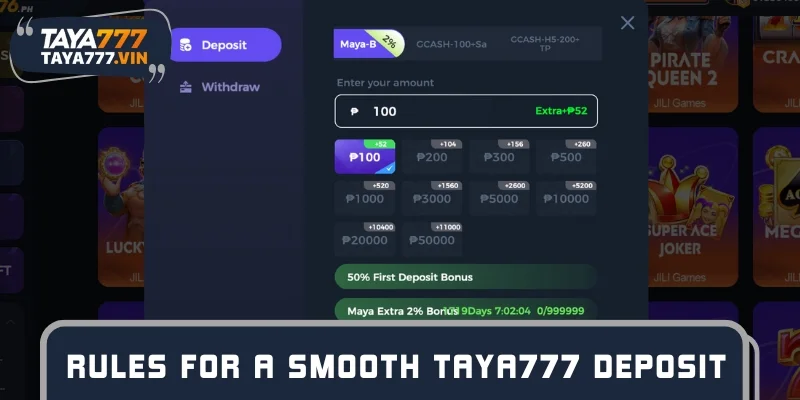 Essential rules for a smooth TAYA777 deposit
